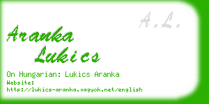 aranka lukics business card